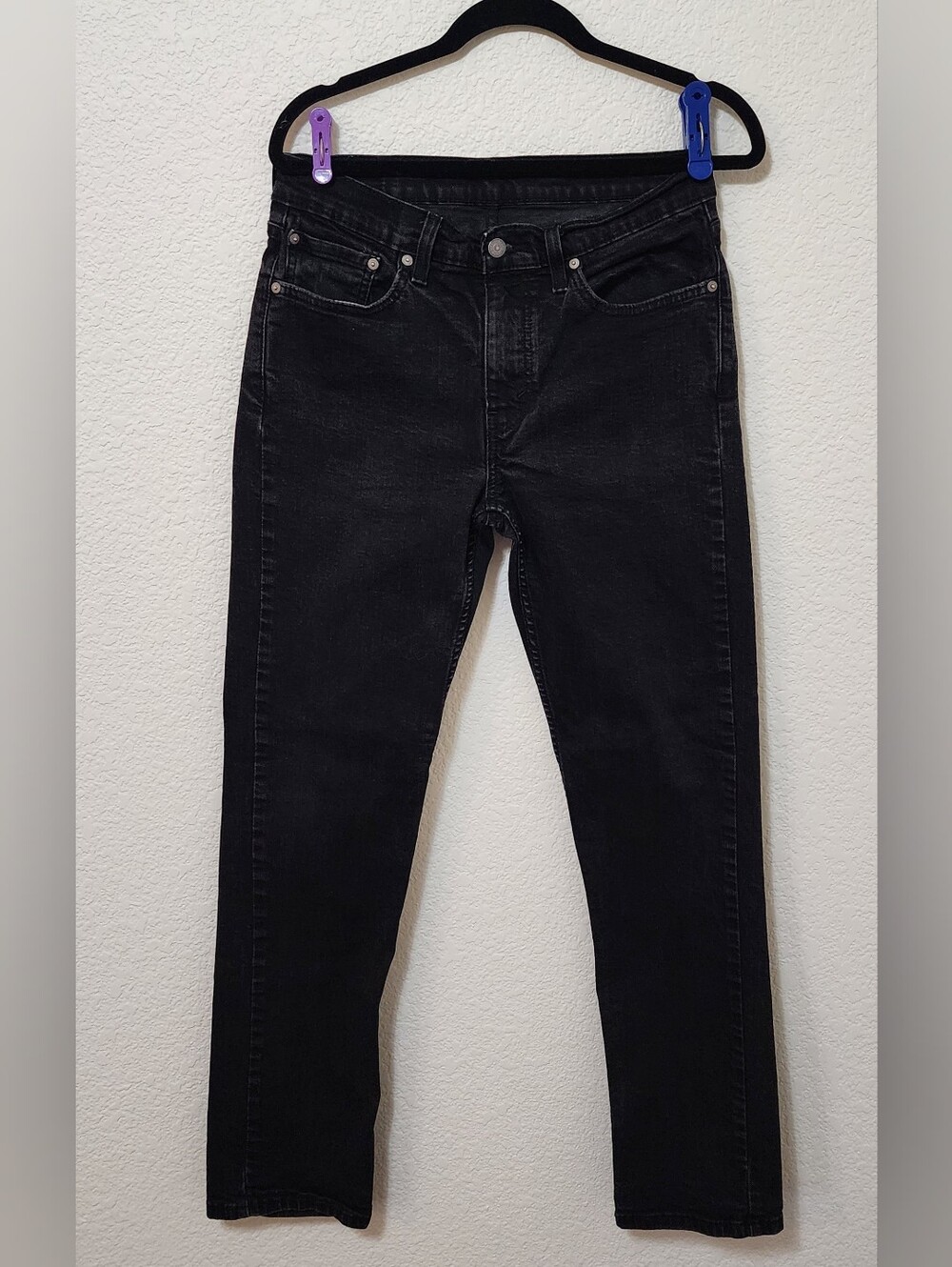 Levi’s 514 Straight Fit Black Wash Jeans | Men 32x34 Slim Straight Vintage Wash